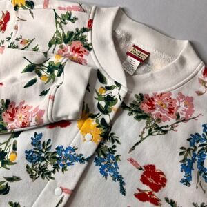 Tudor Court Floral Snap Front Jacket Women's L Grandma Cottage Whimsi